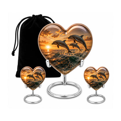 Oceanic Dolphin Family Cremation Urn