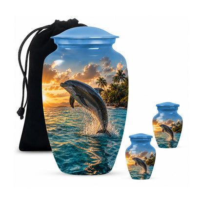 Blue Dolphin Cremation Urn