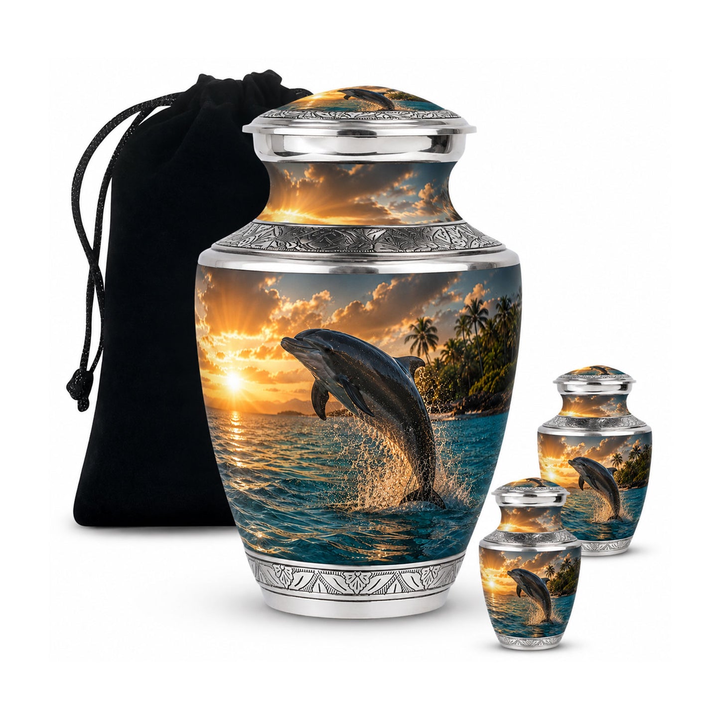 Blue Dolphin Cremation Urn