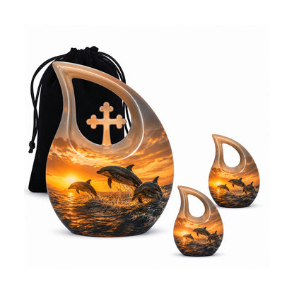 Oceanic Dolphin Family Cremation Urn