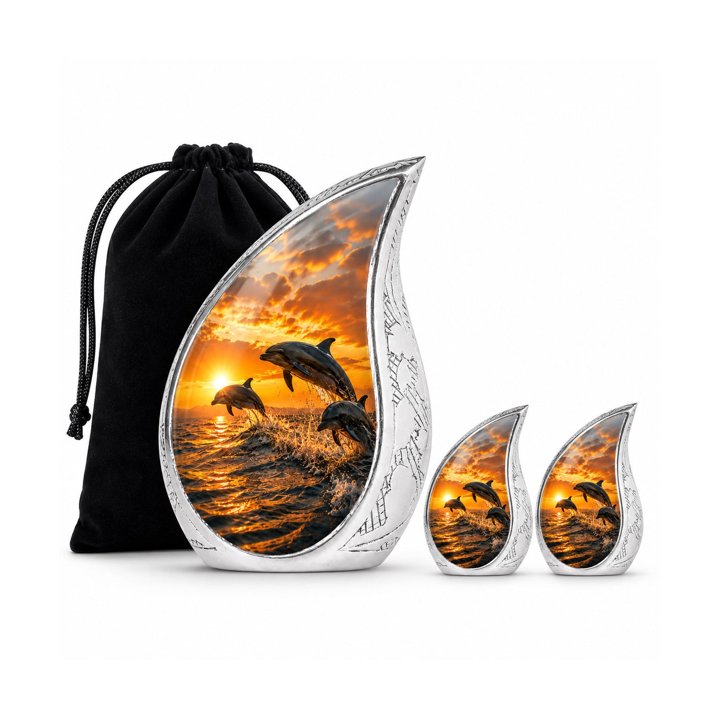 Oceanic Dolphin Family Cremation Urn