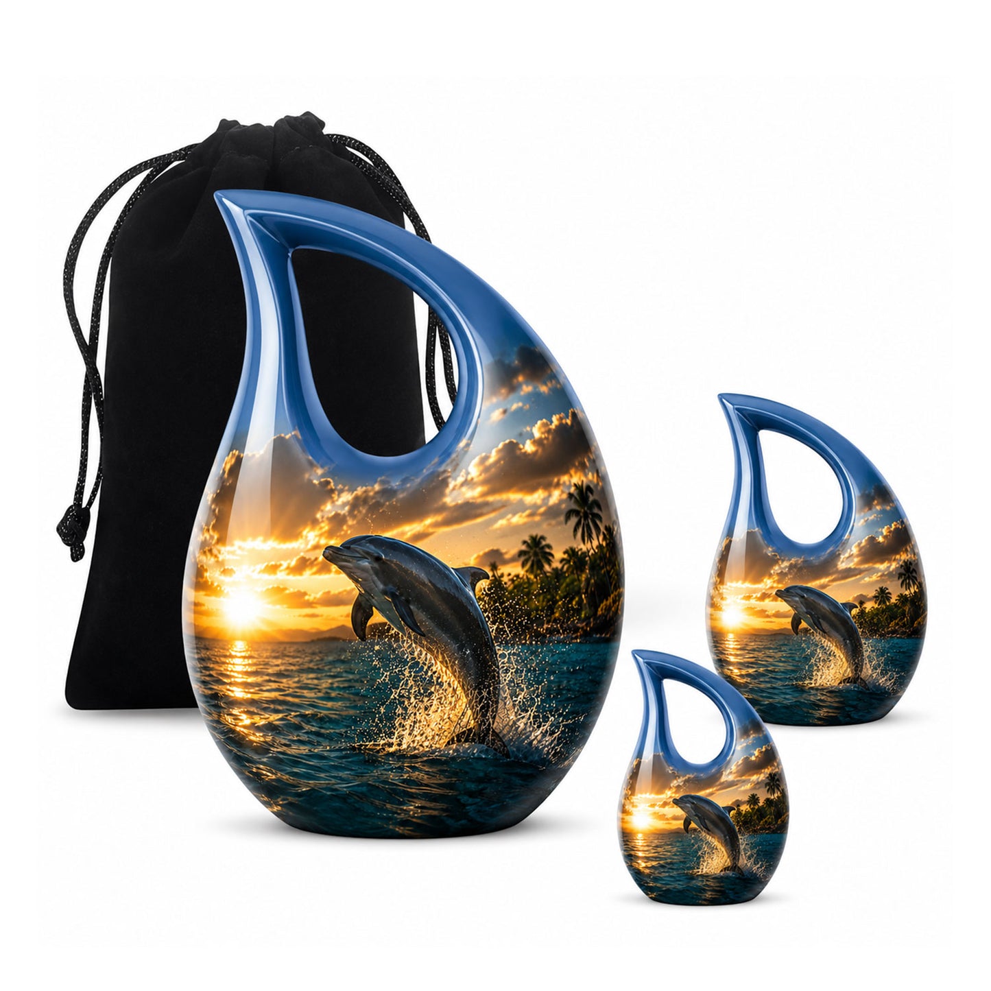 Blue Dolphin Cremation Urn