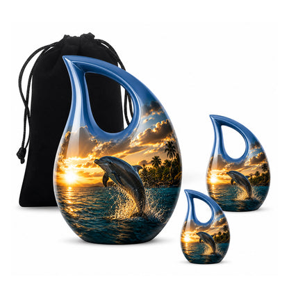 Blue Dolphin Cremation Urn