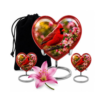 Cardinal Bird Cremation Urn for Ashes