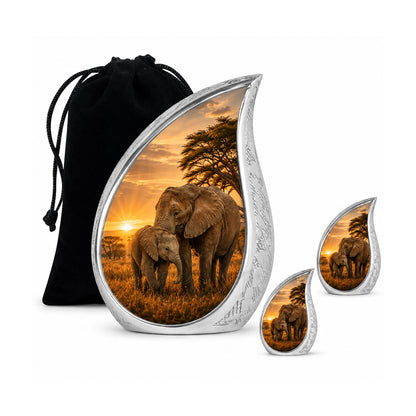 Elephant Family Cremation Urn For Ashes