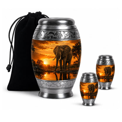 African Elephant Cremation Urn For Ashes