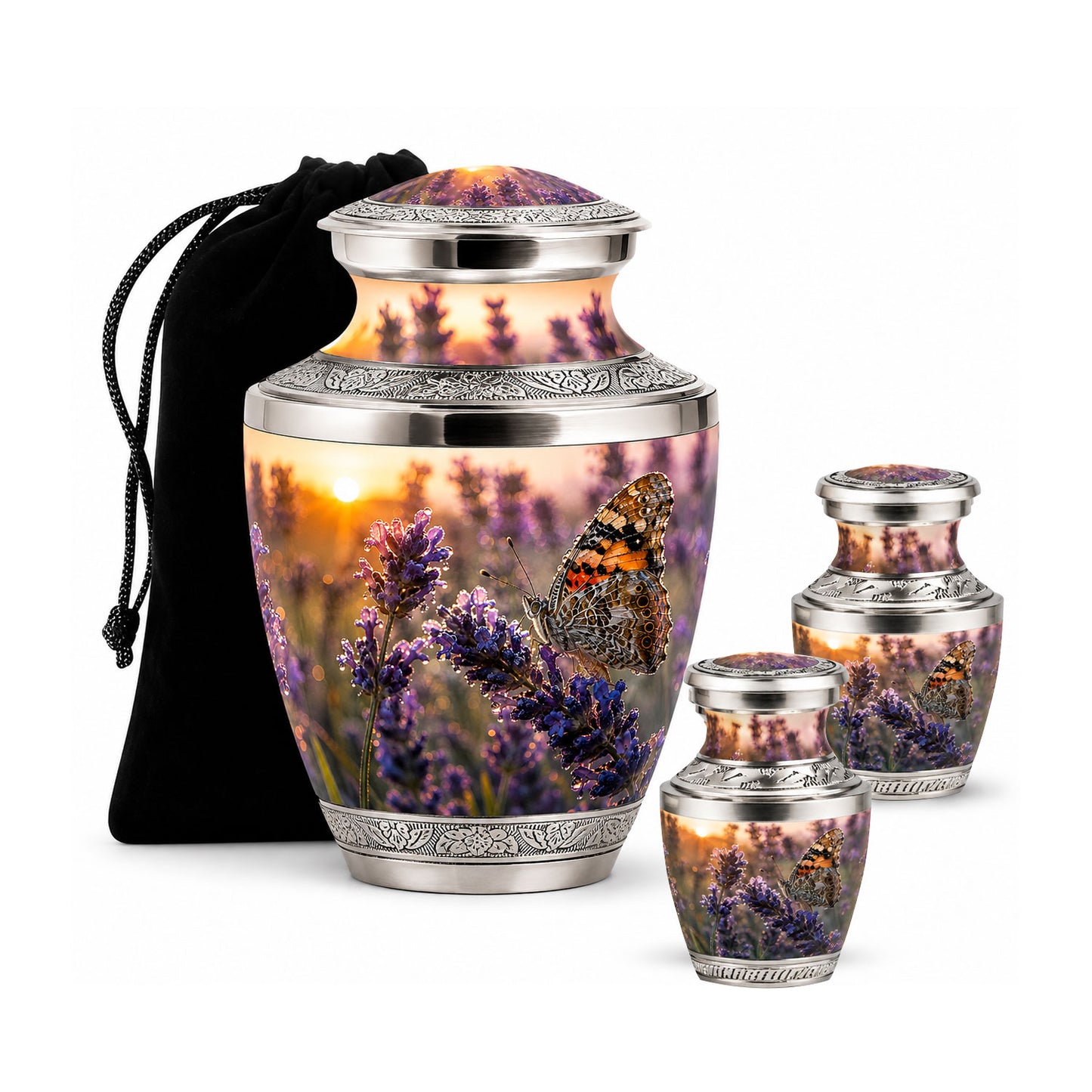 Lavender Fields Butterfly Cremation Urn
