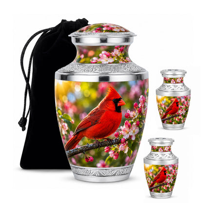 Cardinal Bird Cremation Urn for Ashes