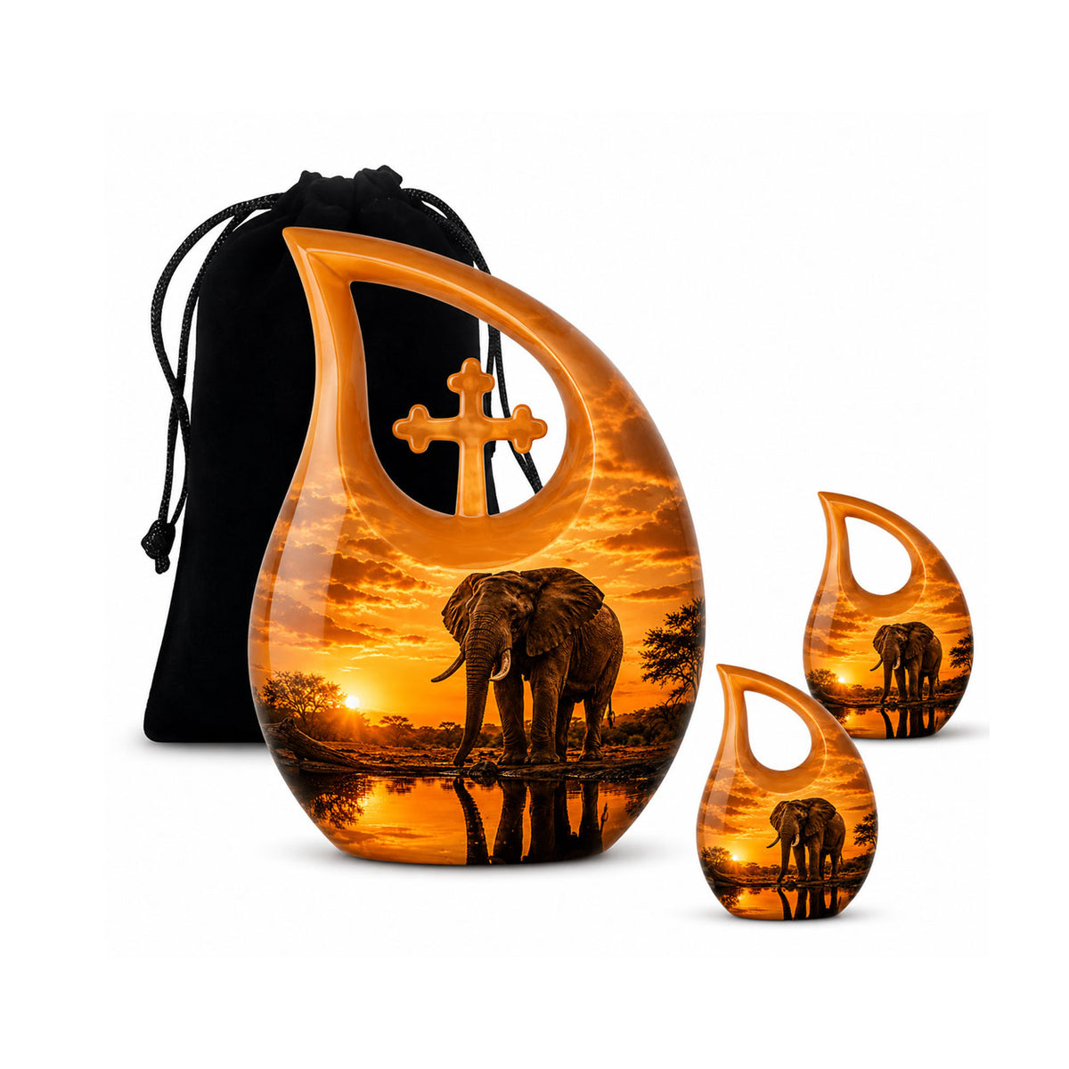African Elephant Cremation Urn For Ashes
