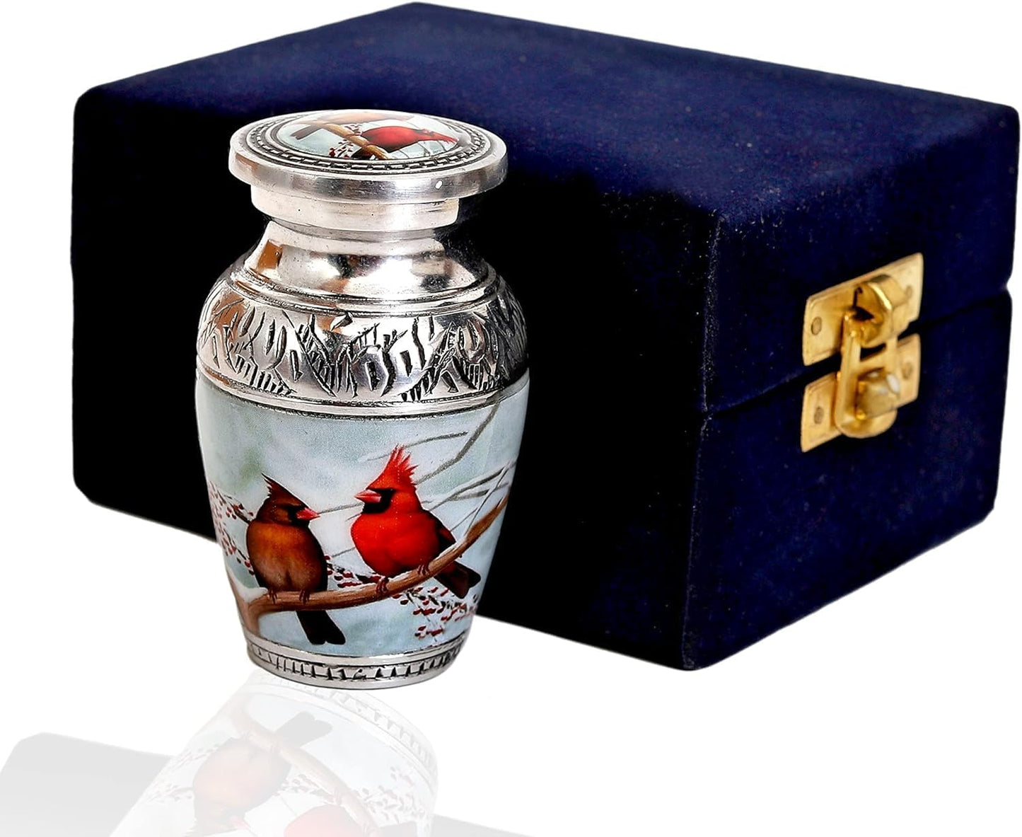 Cardinal Birds Memorial Urn —Small Decorative Keepsake for Ashes