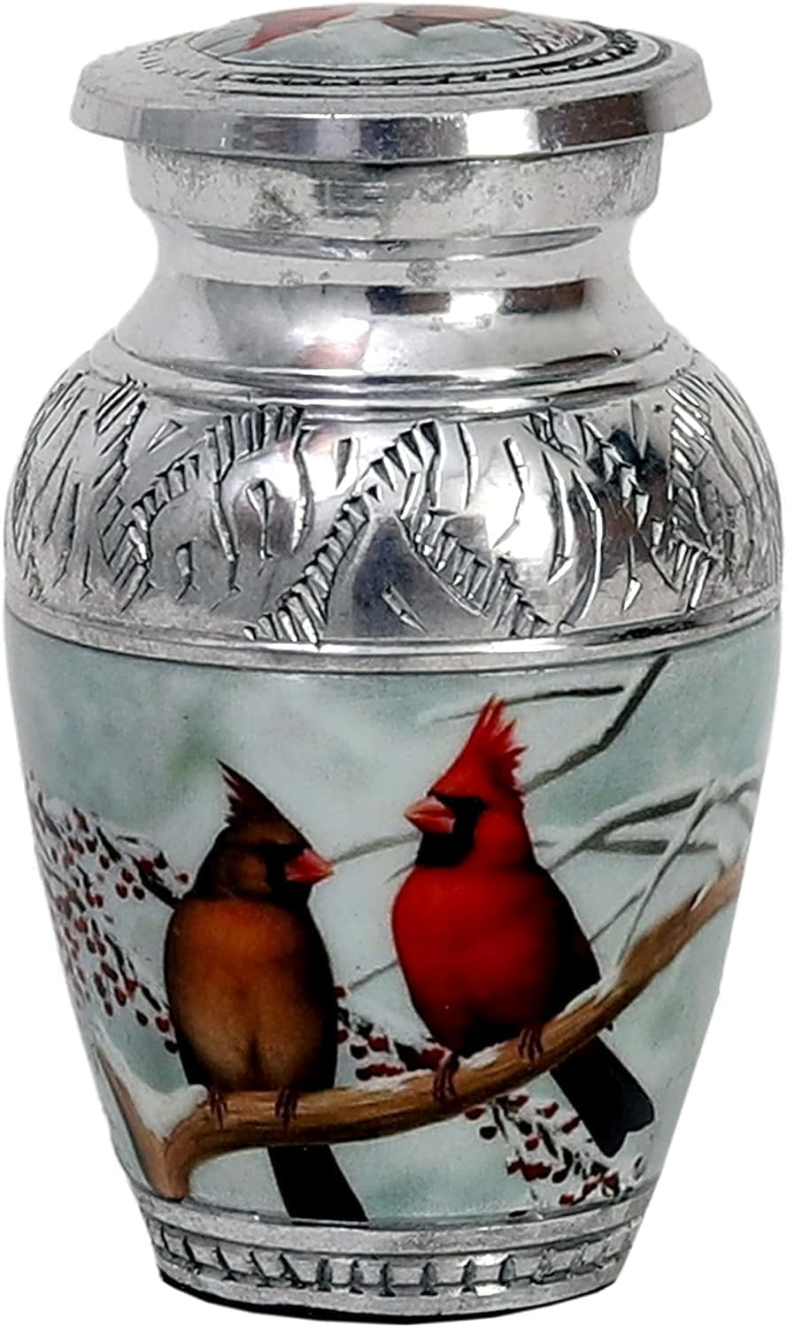 Cardinal Birds Memorial Urn —Small Decorative Keepsake for Ashes