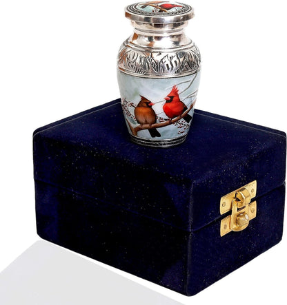 Cardinal Birds Memorial Urn —Small Decorative Keepsake for Ashes