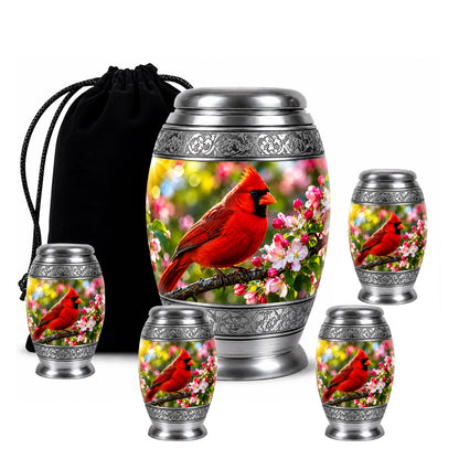 Cardinal Bird Cremation Urn for Ashes