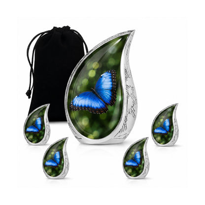 Blue Morpho Butterfly Cremation Urn for Ashes