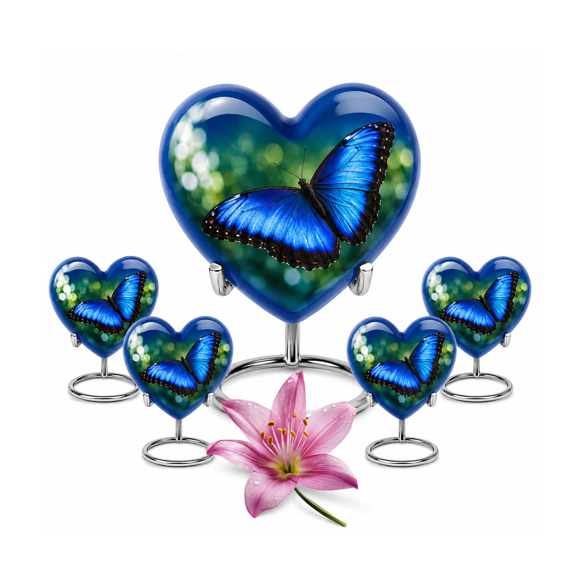 Blue Morpho Butterfly Cremation Urn for Ashes