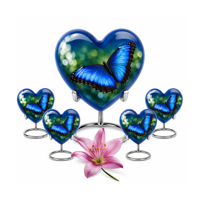 Blue Morpho Butterfly Cremation Urn for Ashes
