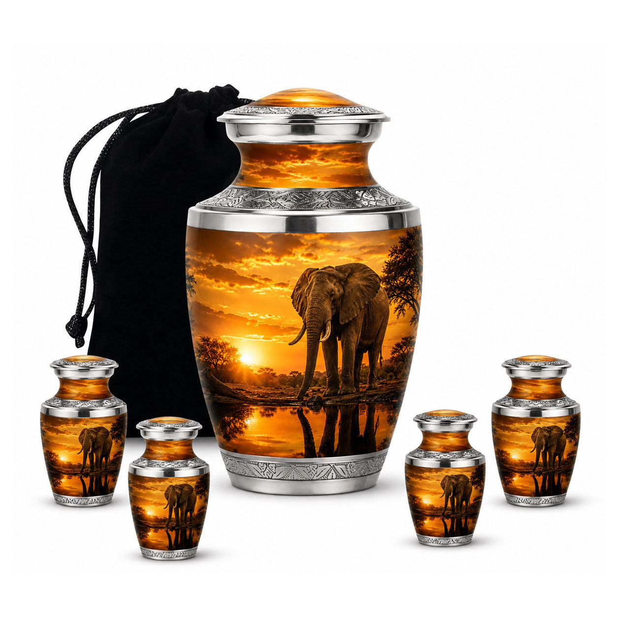African Elephant Cremation Urn For Ashes