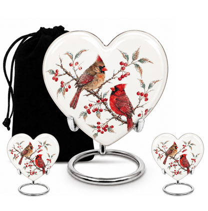 Cardinal Couple Urn for Ashes