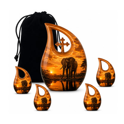 African Elephant Cremation Urn For Ashes