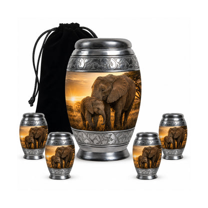 Elephant Family Cremation Urn For Ashes