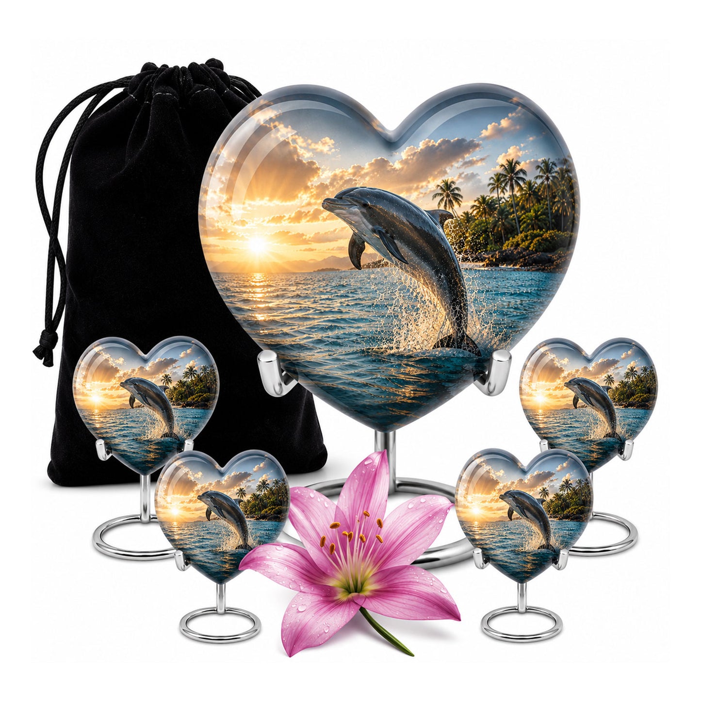 Blue Dolphin Cremation Urn