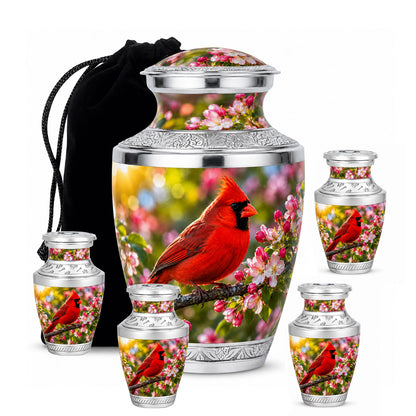 Cardinal Bird Cremation Urn for Ashes