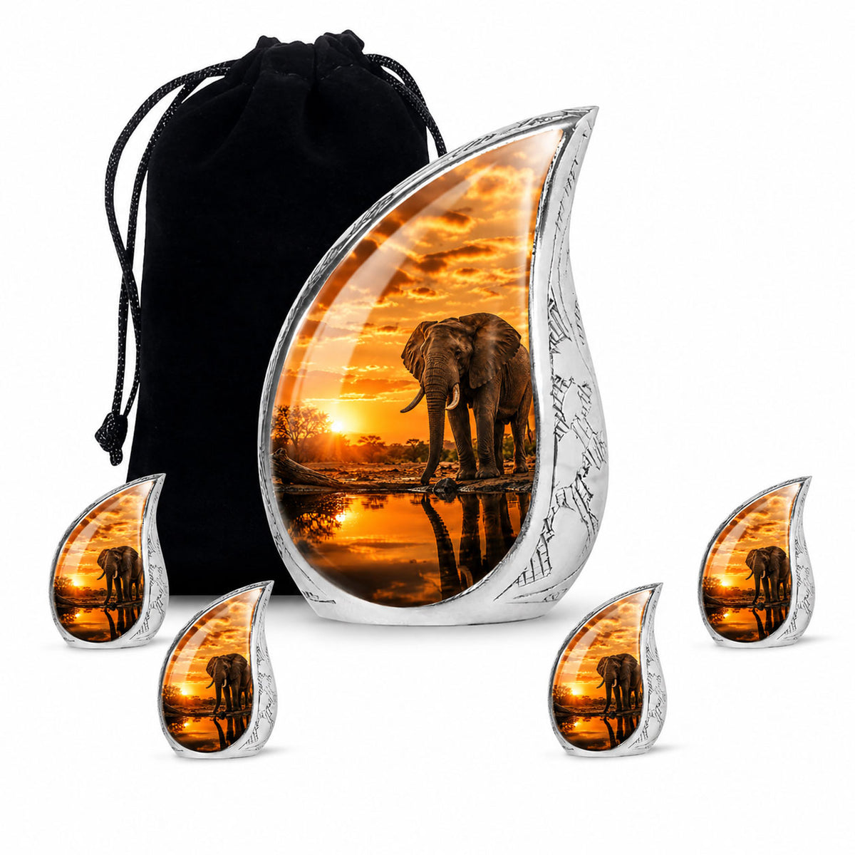 African Elephant Cremation Urn For Ashes