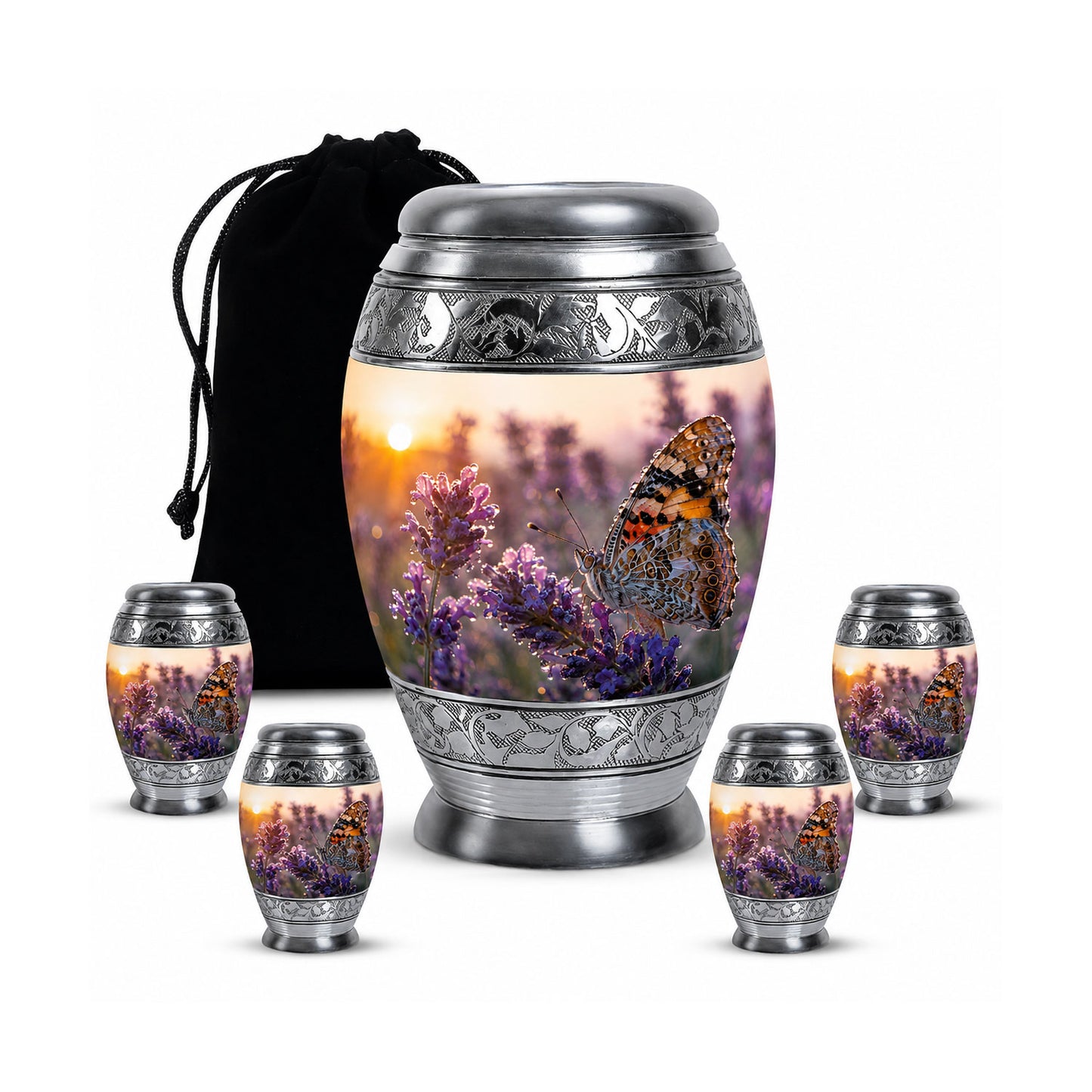 Lavender Fields Butterfly Cremation Urn