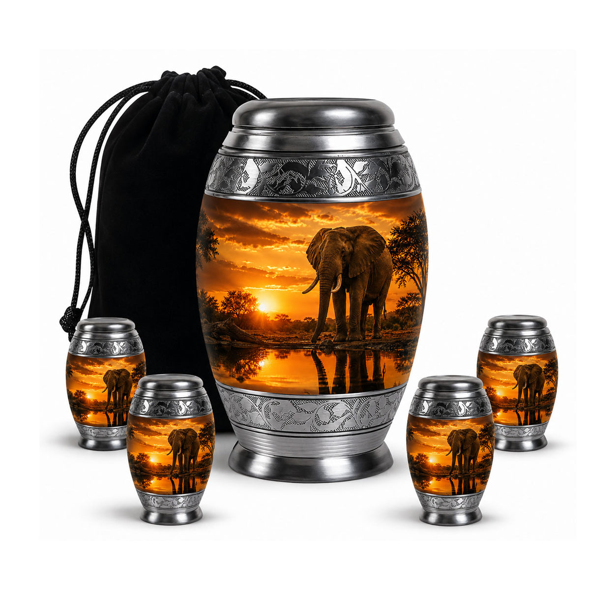 African Elephant Cremation Urn For Ashes