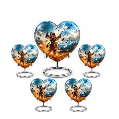 American Chief Eagle Feathers Cremation Urn for Ashes