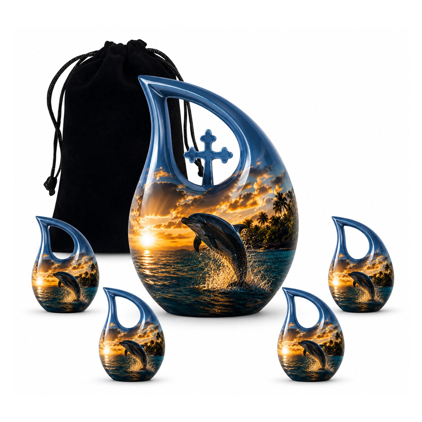 Blue Dolphin Cremation Urn