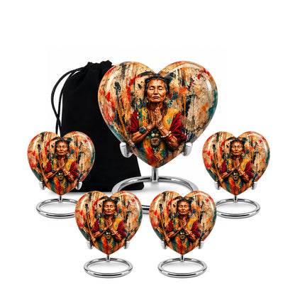 American Elder Women Prayer Cremation Urn for Ashes