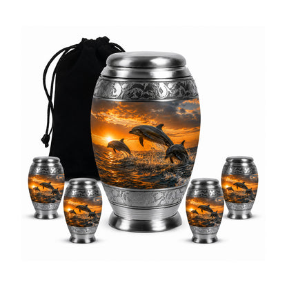 Oceanic Dolphin Family Cremation Urn