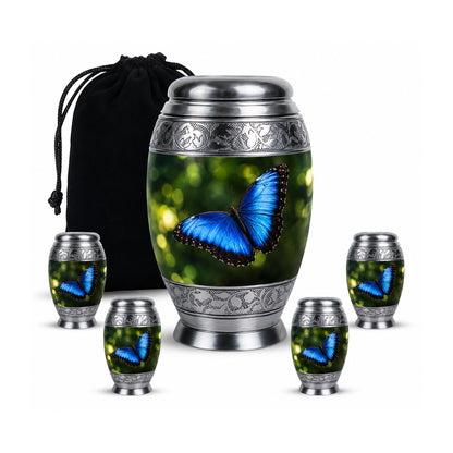 Blue Morpho Butterfly Cremation Urn for Ashes