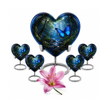 Blue Butterfly Cremation Urn for Ashes