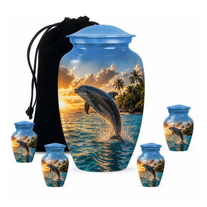 Blue Dolphin Cremation Urn