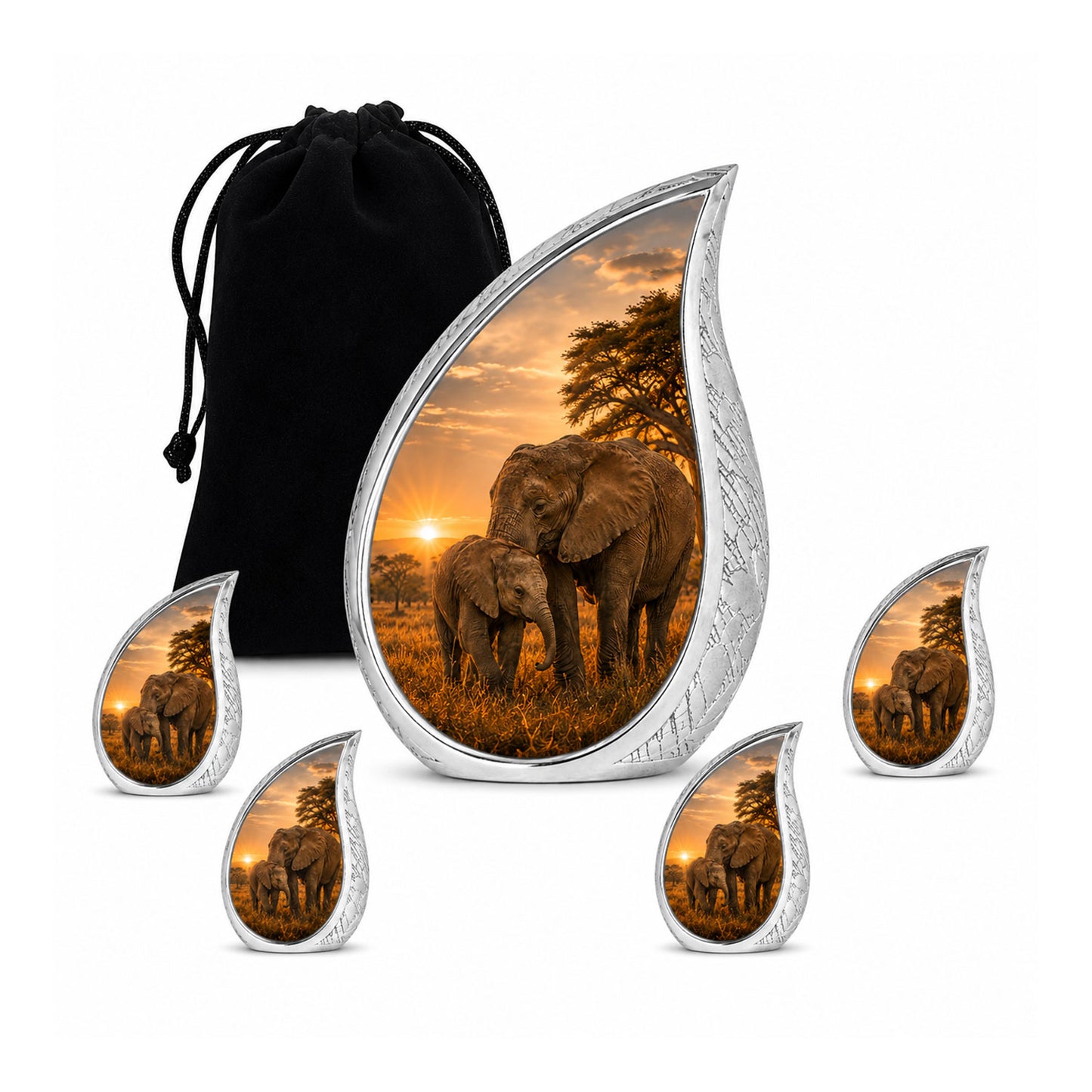 Elephant Family Cremation Urn For Ashes