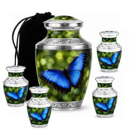 Blue Morpho Butterfly Cremation Urn for Ashes