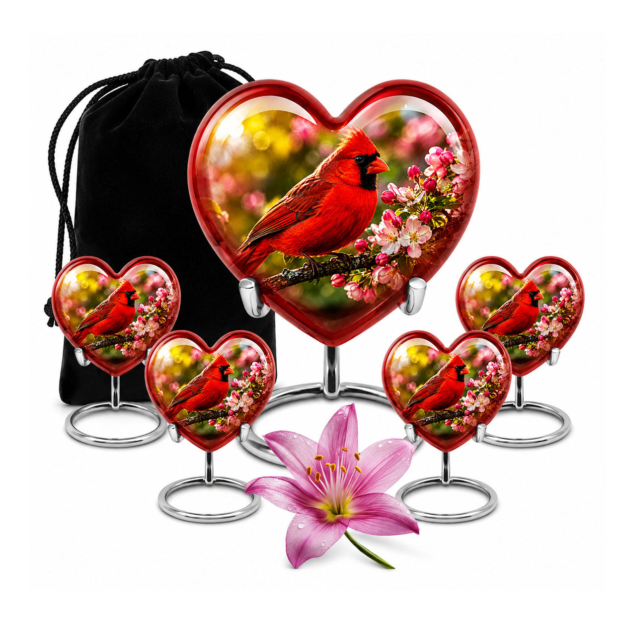 Cardinal Bird Cremation Urn for Ashes
