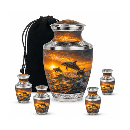 Oceanic Dolphin Family Cremation Urn