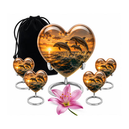 Oceanic Dolphin Family Cremation Urn