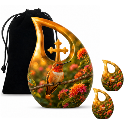 Rufous Hummingbird Cremation Urn For Ashes