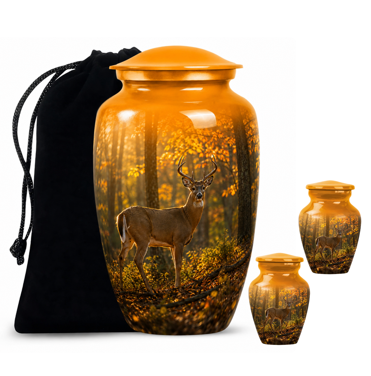 Autumn Forest Deer Cremation Urn
