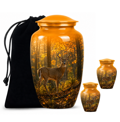 Autumn Forest Deer Cremation Urn