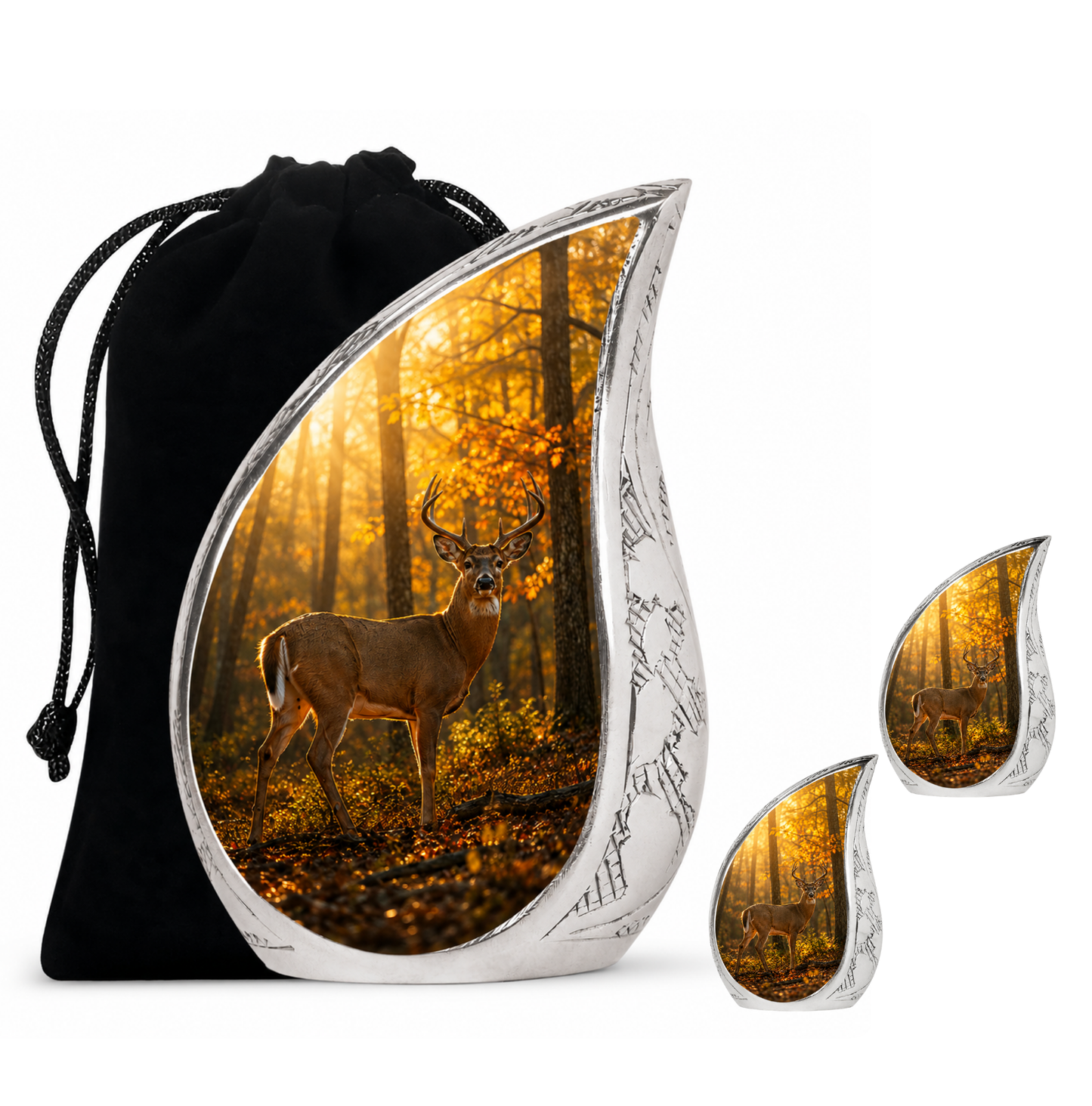 Autumn Forest Deer Cremation Urn