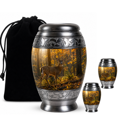 Autumn Forest Deer Cremation Urn