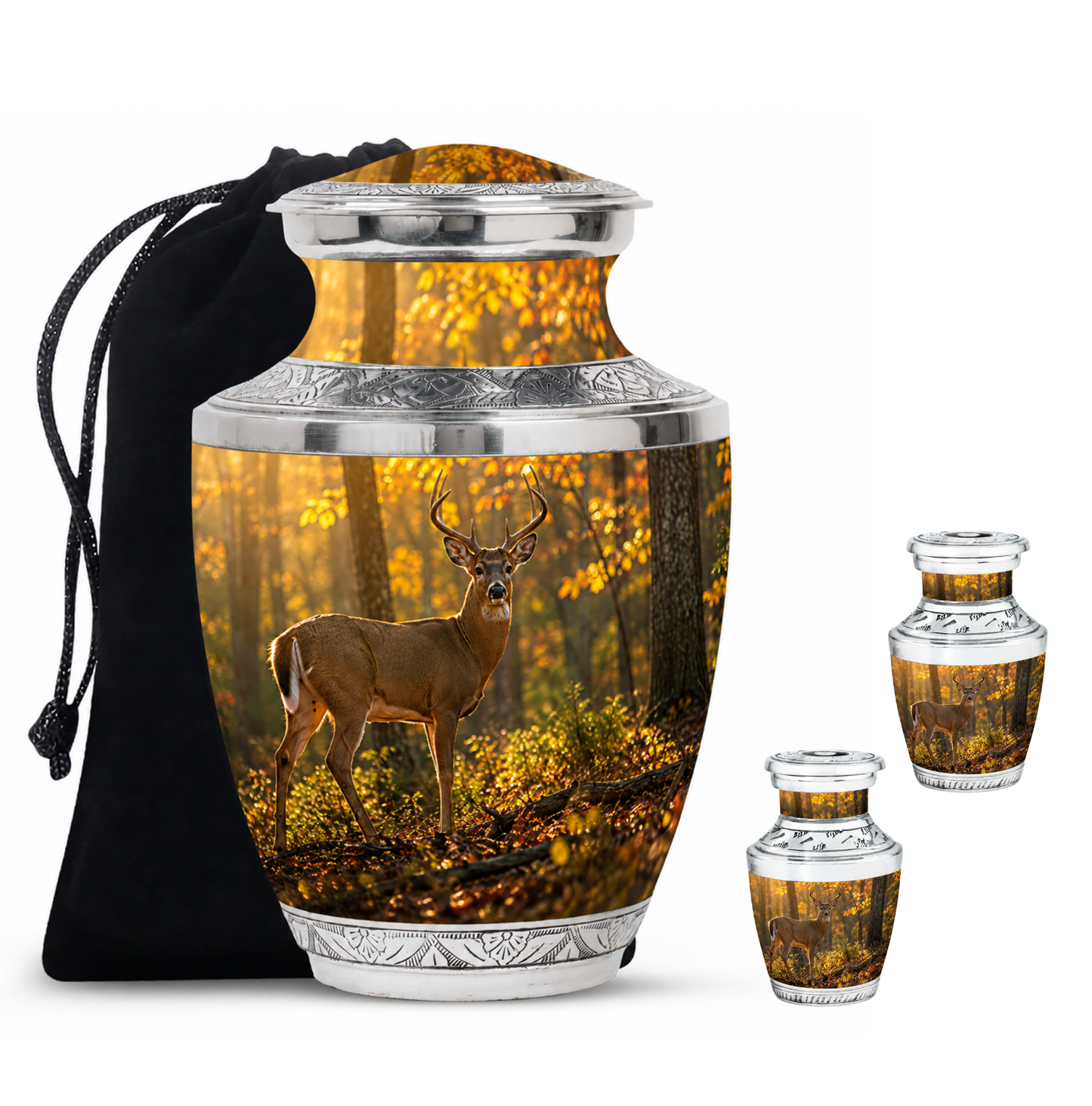 Autumn Forest Deer Cremation Urn