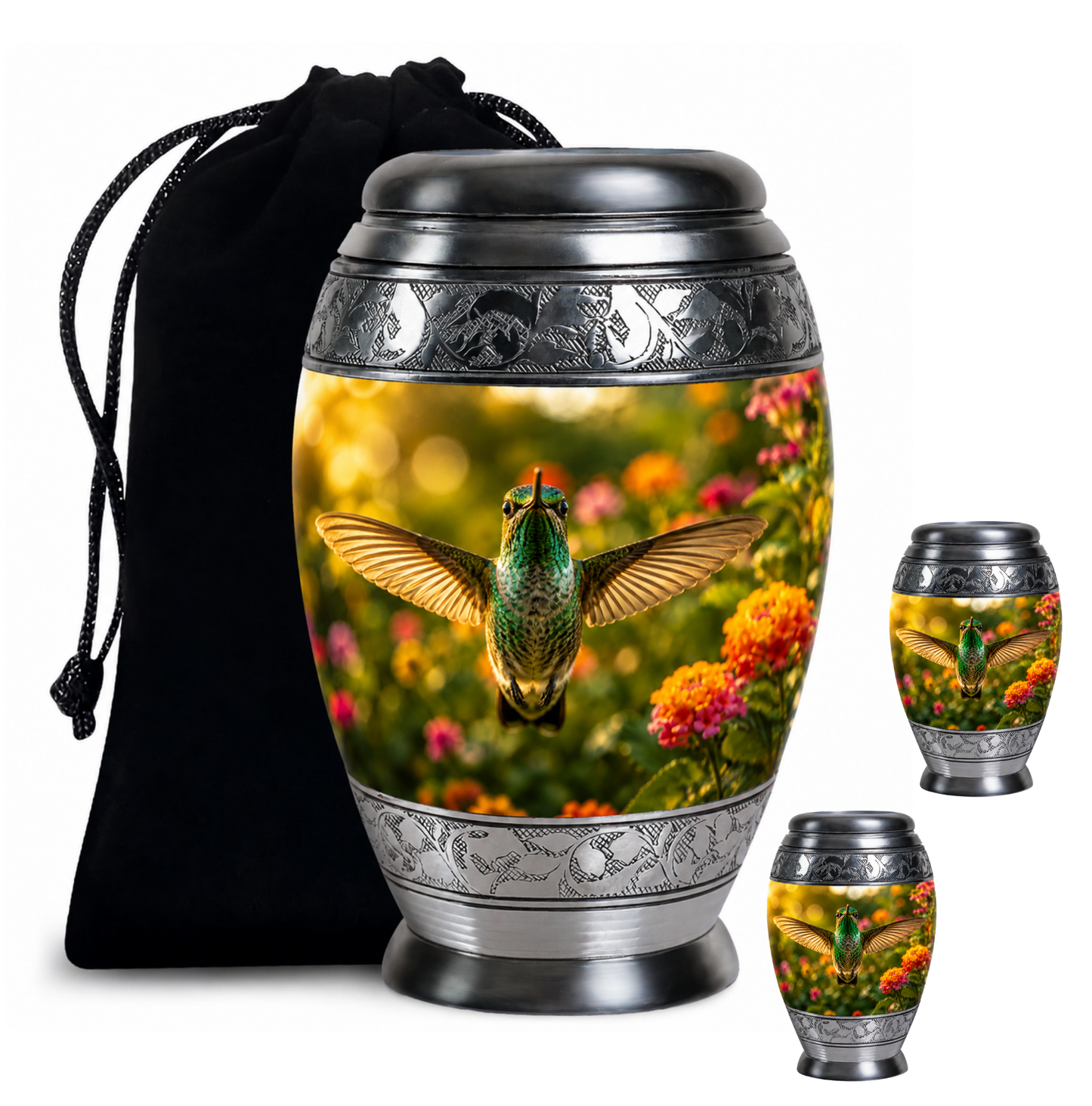 Flying Hummingbird Cremation Urn For Ashes