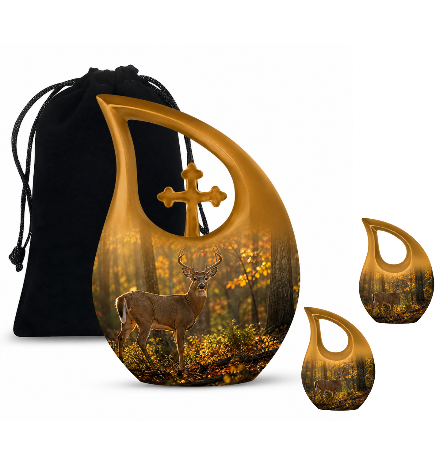 Autumn Forest Deer Cremation Urn