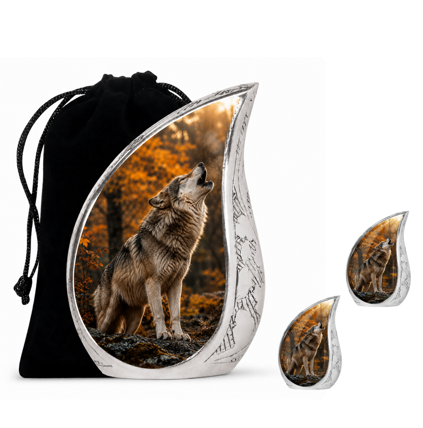 Howling Wolf Cremation Urn for Human Ashes